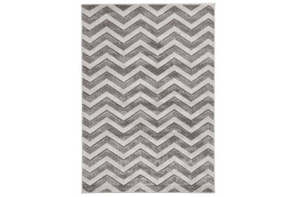 Modern Chevron Design Rug Silver 170x120cm