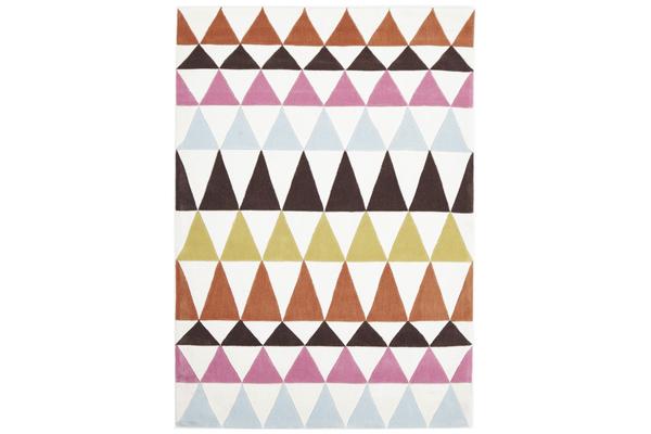 Modern Bunting Design Rug Multi Rust 165x115cm