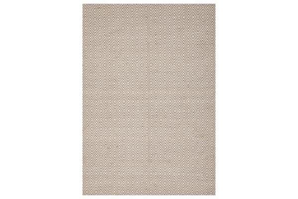 Modern Flatweave Diamond Design Beige Rug 320x230cm