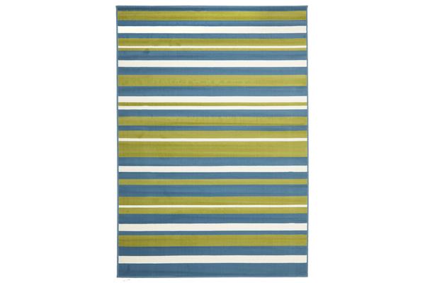 Modern Striped Blue Green Rug 230x160cm