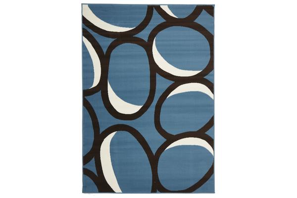 Modern Blue Bubbles Rug 230x160cm