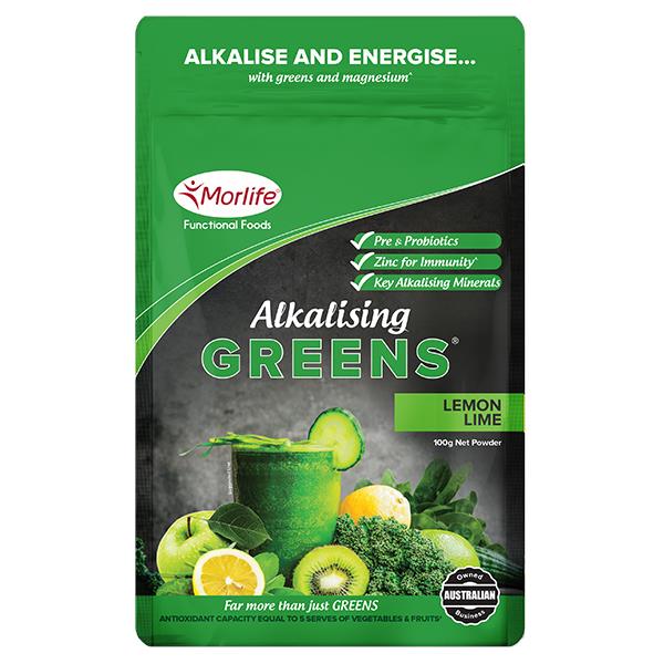 Morlife Alkalising Greens (Lemon Lime) 100g