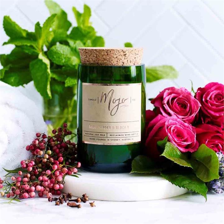 Mojo Natural Soy Candle - Rose, Pepper & Black Mint