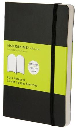 Moleskine - Classic Soft Cover Notebook - Plain - Pocket - Black