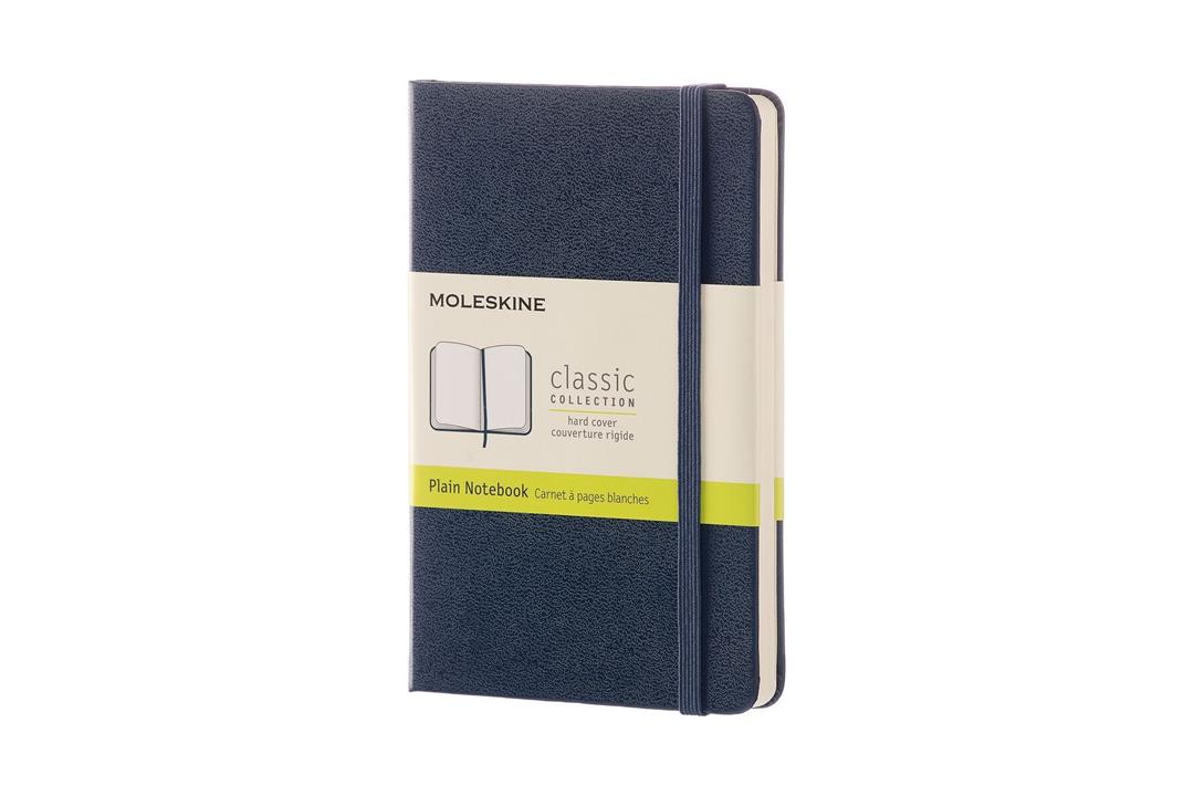 Moleskine - Classic Hard Cover Notebook - Plain - Pocket - Sapphi