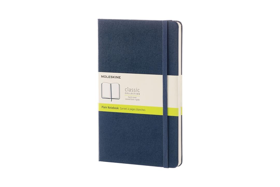 Moleskine - Classic Hard Cover Notebook - Plain - Large - Sapphir