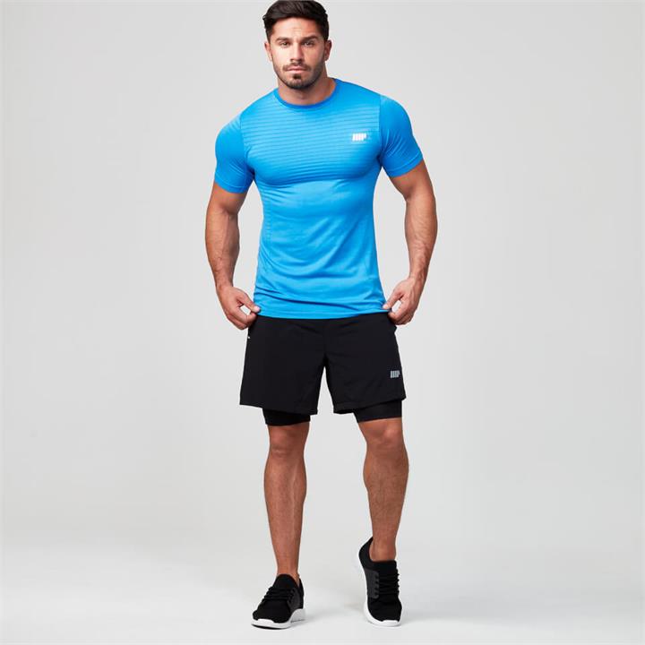 Myprotein Carve Seamless Short Sleeve T-Shirt - XL - Blue