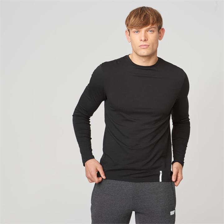 Myprotein Luxe Classic Long Sleeve Crew - XXL - Black