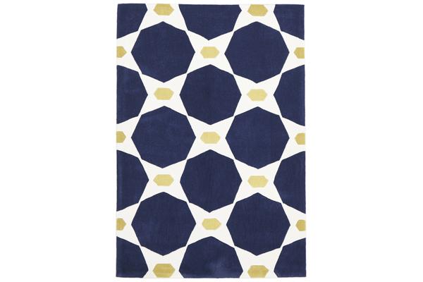 Navy and Yellow Hive Rug 225x155cm