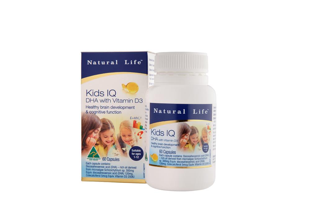 Natural Life Kids IQ High DHA with Vitamin D3 Cap (Lemon Lime) X 60