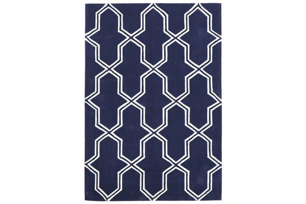 Neo Lattice Design Rug Navy 165x115cm