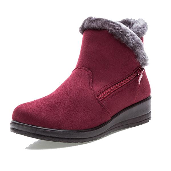 New Large Size Women Winter Boots Round Toe Ankle Short Snow Boots