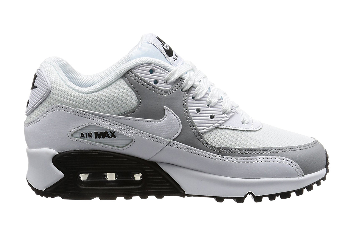 Nike Women's Air Max 90 Shoe (White/Wolf Grey/Black, Size 11)