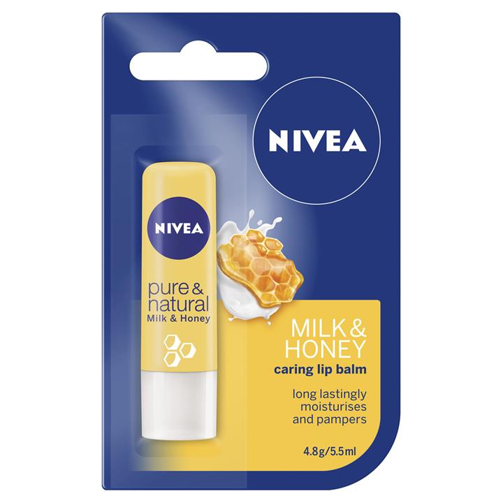 Nivea Lip Care Pure & Natural Milk & Honey 4.8g