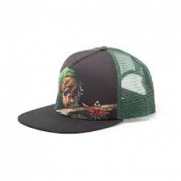 Nintendo Legend Of Zelda Unisex Link Close-up Trucker Black Baseball C