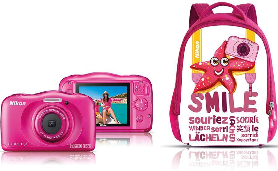 Nikon Coolpix W100 Family Kit Pink Digital Compact Camera