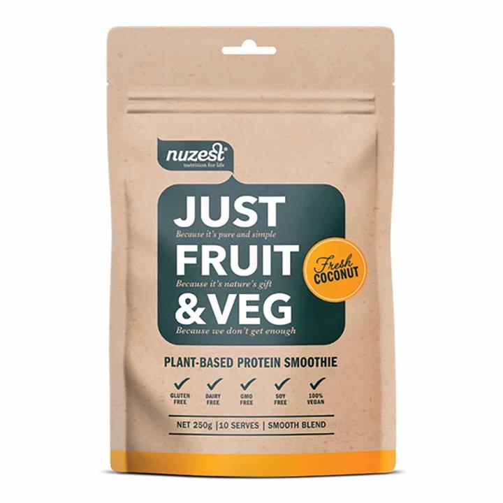 Nuzest Just Fruit & Veg Smoothie - Fresh Coconut (250g Pouch)