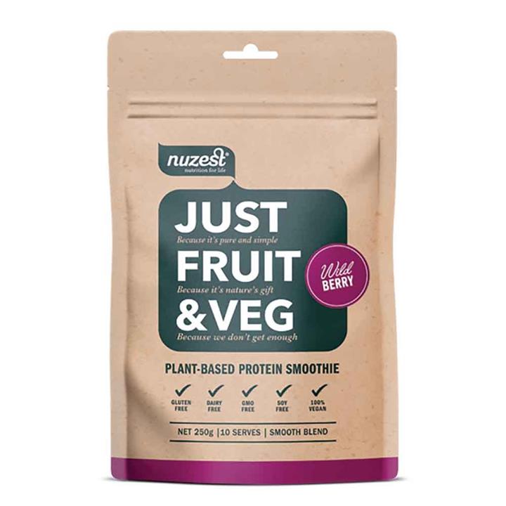 Nuzest Just Fruit & Veg Smoothie - Wild Berry (250g Pouch)