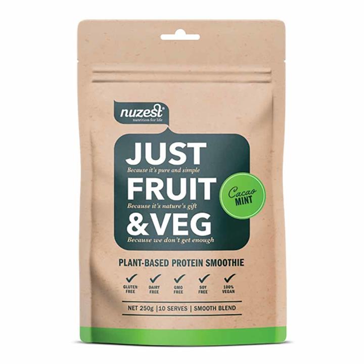 Nuzest Just Fruit & Veg Smoothie - Cacao Mint (250g Pouch)