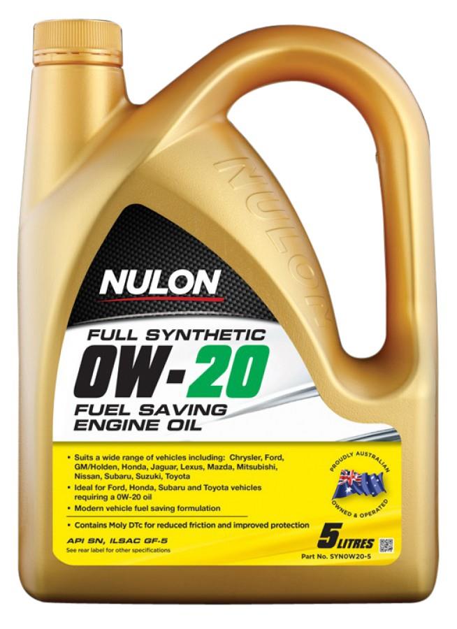 Nulon 0W20 Fuel Saving Engine Oil Full Synthetic 5L SYN0W20-5