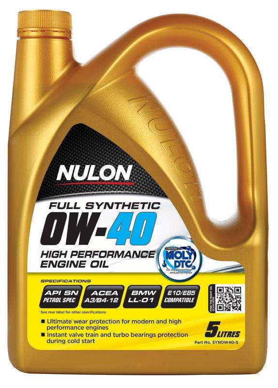 Nulon Engine Oil 0W40 Full Synthetic High Performance 5L SYN0W40-5