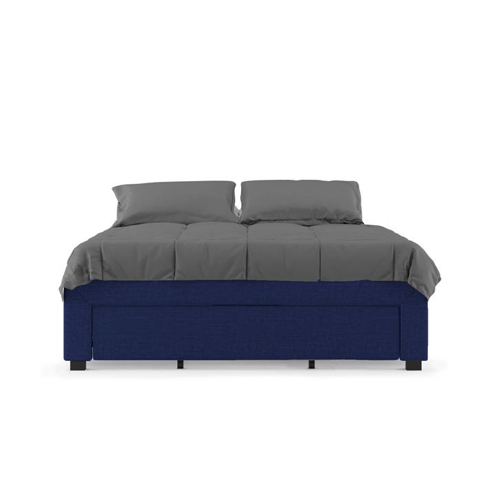 Octavia Fabric Bed Base with Drawers Double - Blue