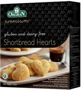 Orgran Premium Shortbread Hearts G/F 150g