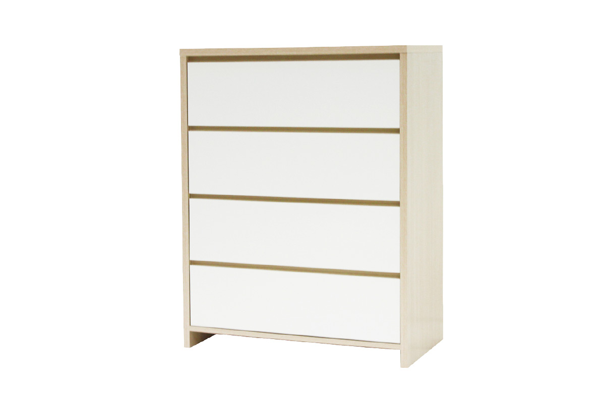 Ovela 4 Drawer Tallboy Cabinet - Bergen Collection (White & Birch)