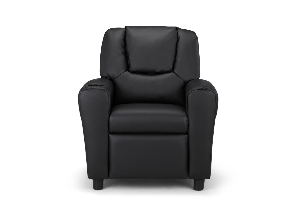 Ovela Kids' PU Leather Recliner Chair (Black)