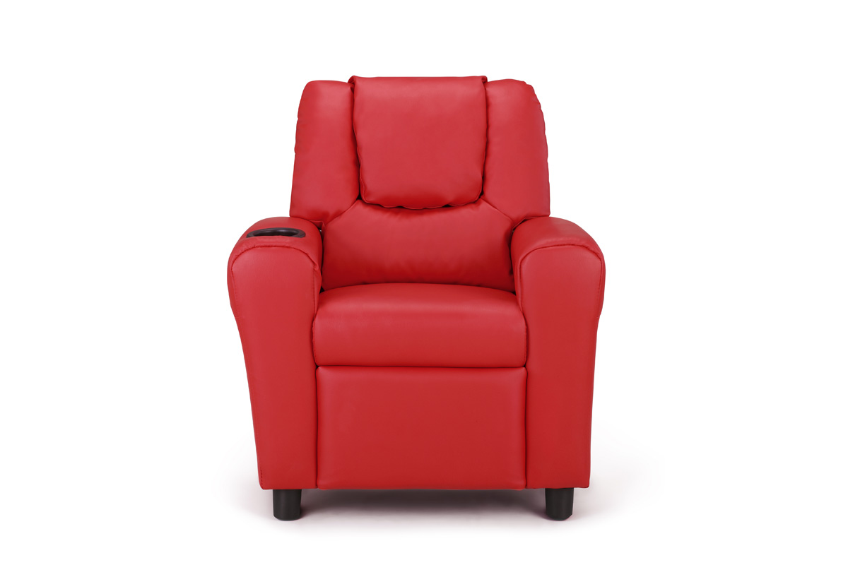 Ovela Kids' PU Leather Recliner Chair (Red)