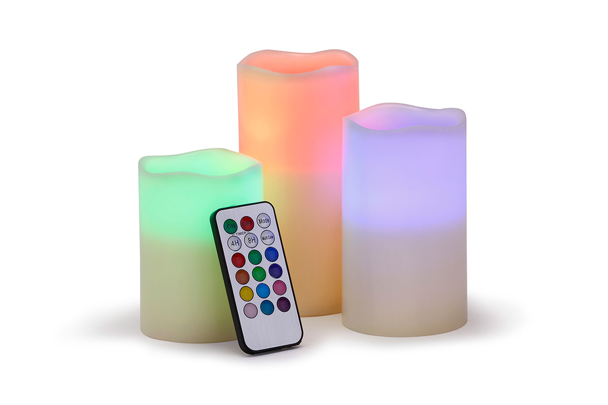 Ovela Set of 3 Colour Changing LED Candles