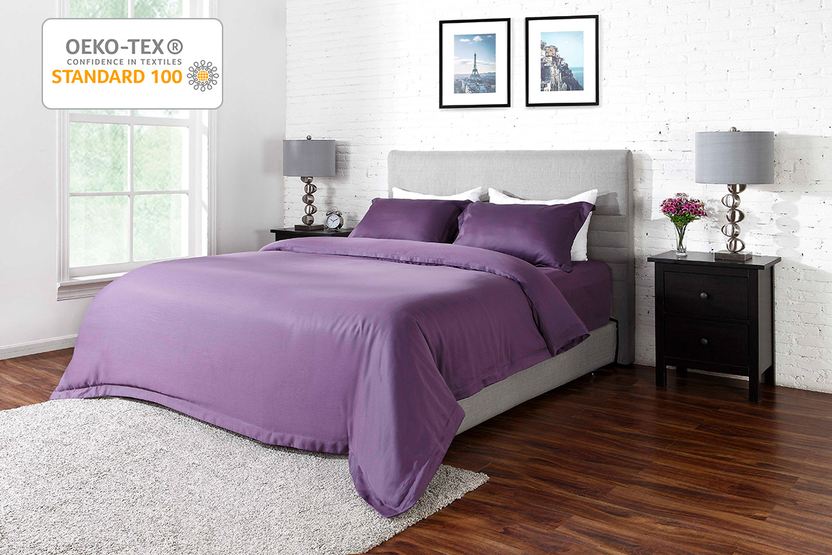 Ovela 1000TC Cotton Rich Luxury Quilt Cover Set (King, Lilac)