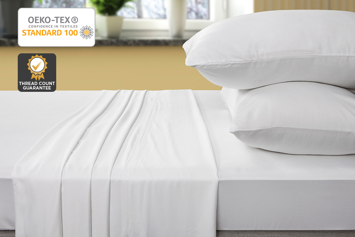 Ovela 400TC 100% Bamboo Bed Sheet Set (Queen, White)