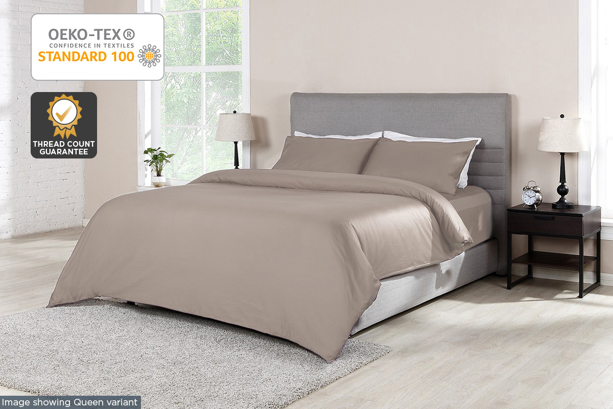 Ovela 400TC 100% Bamboo Quilt Cover Set (King, Beige)