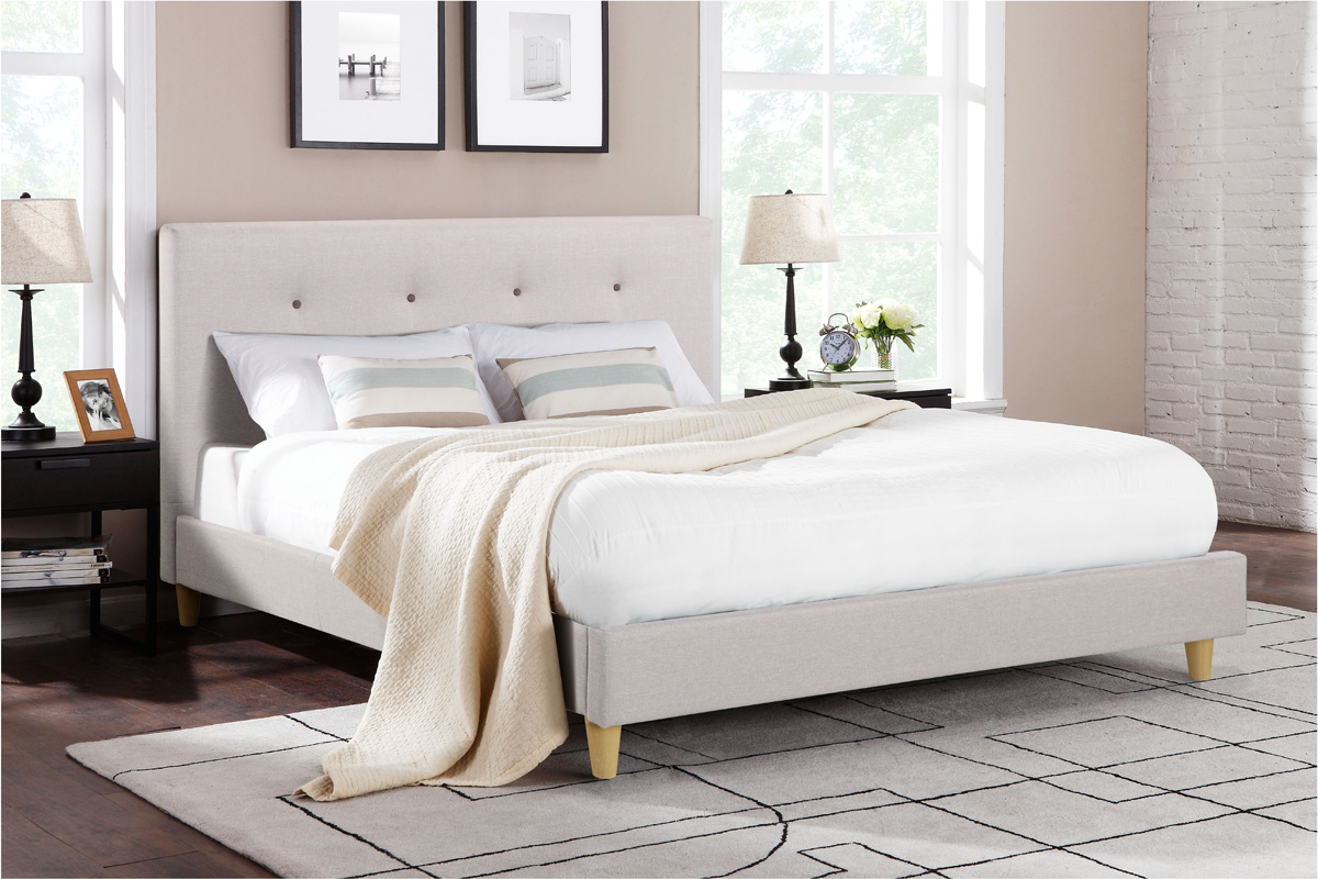 Ovela Bed Frame - Sonata Collection (Beige, Double)