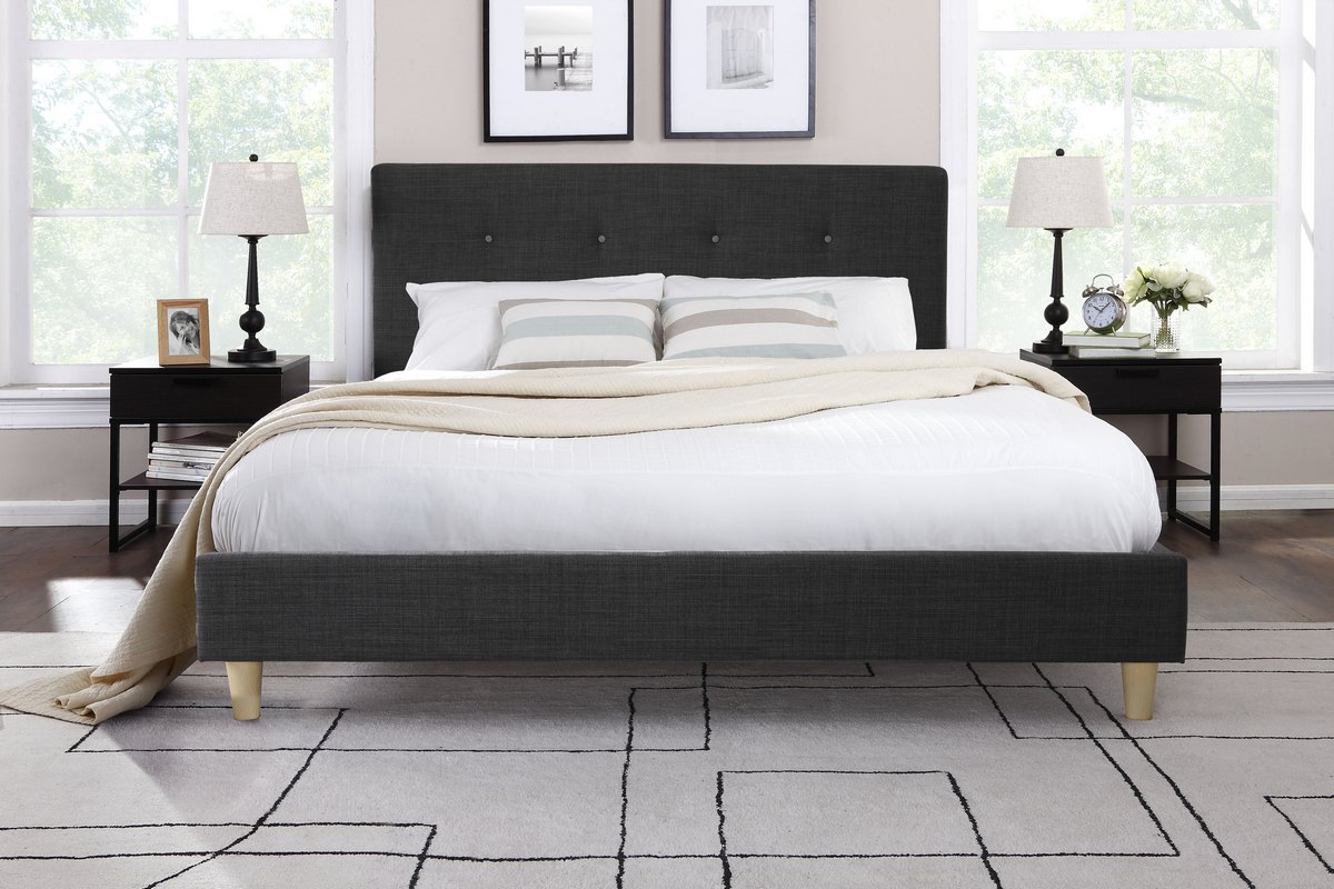 Ovela Bed Frame - Sonata Collection (Dark Grey, Double)