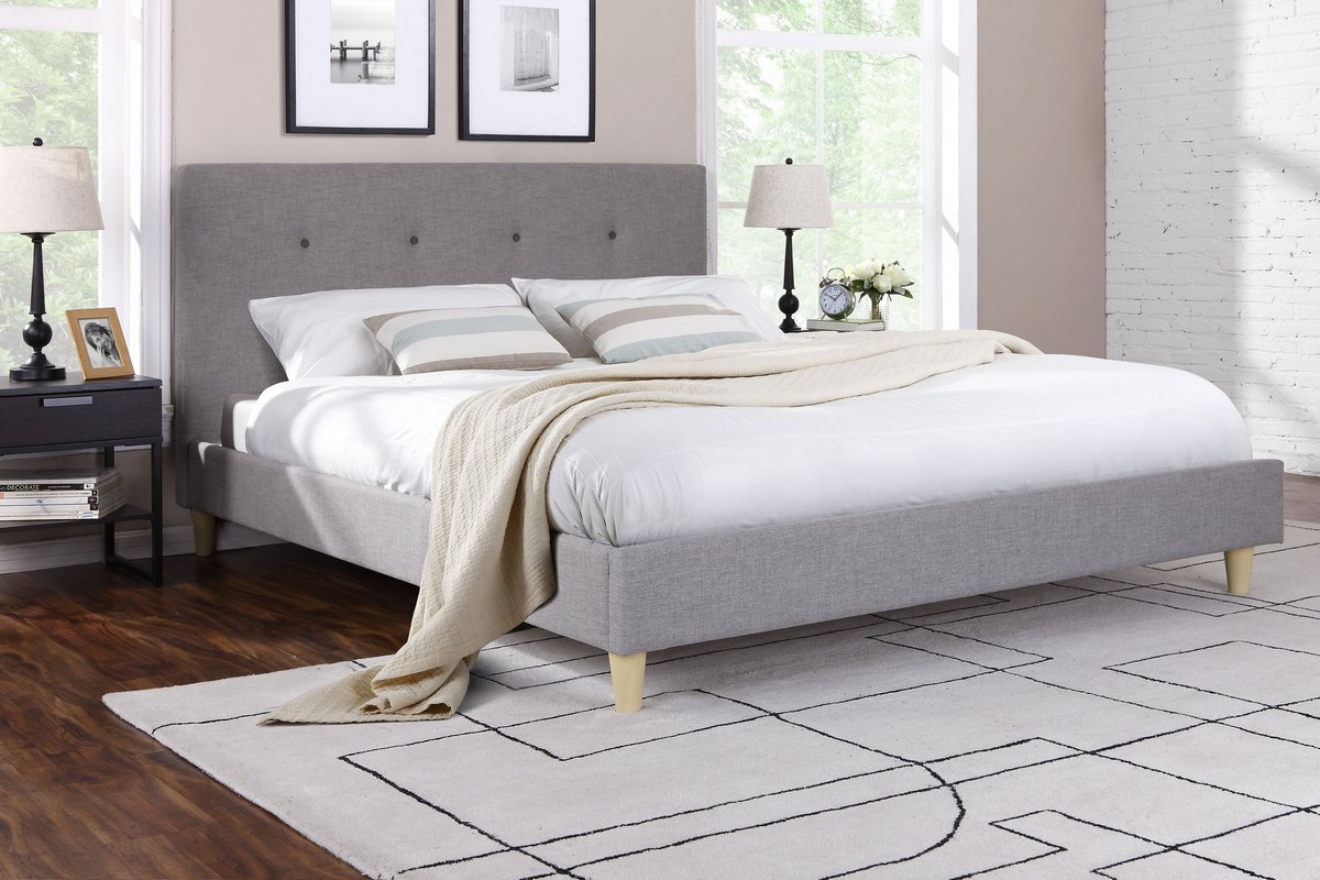 Ovela Bed Frame - Sonata Collection (Grey, Double)