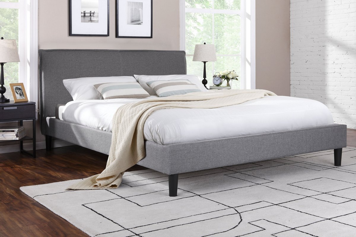 Ovela Bed Frame - Alto Collection (Grey, King)