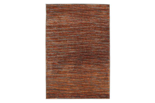 Pandora Contemporary Stripe Rug Rust Grey 290x200cm