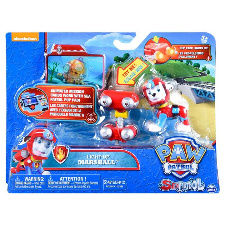 Paw Patrol Sea Patrol Light Up Marshall with Pup Pack and Mission Card