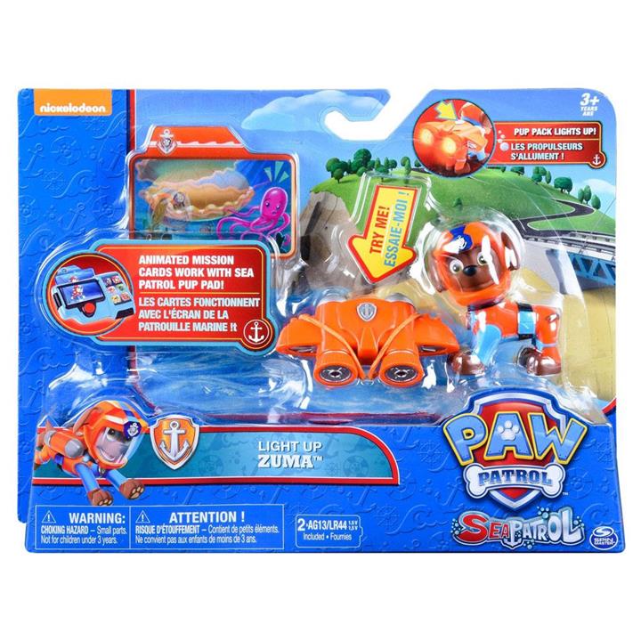 Paw Patrol Sea Patrol Light Up Zuma with Pup Pack and Mission Card