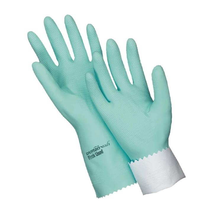 Pack of: 2 Oates Dura fresh Antibacterial Flock Lined Rubber Gloves Large