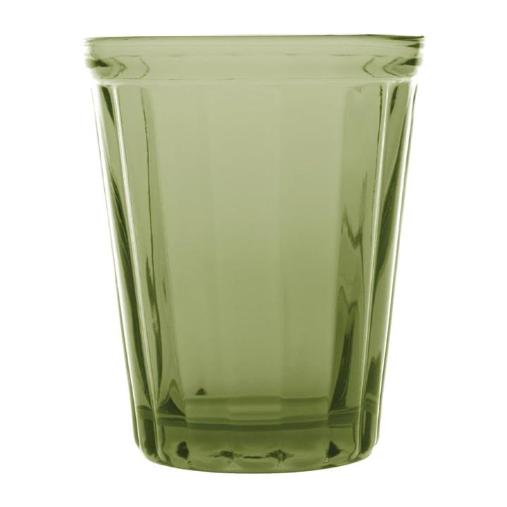 Pack of: 6 Olympia Cabot Panelled Glass Tumbler Green 260ml