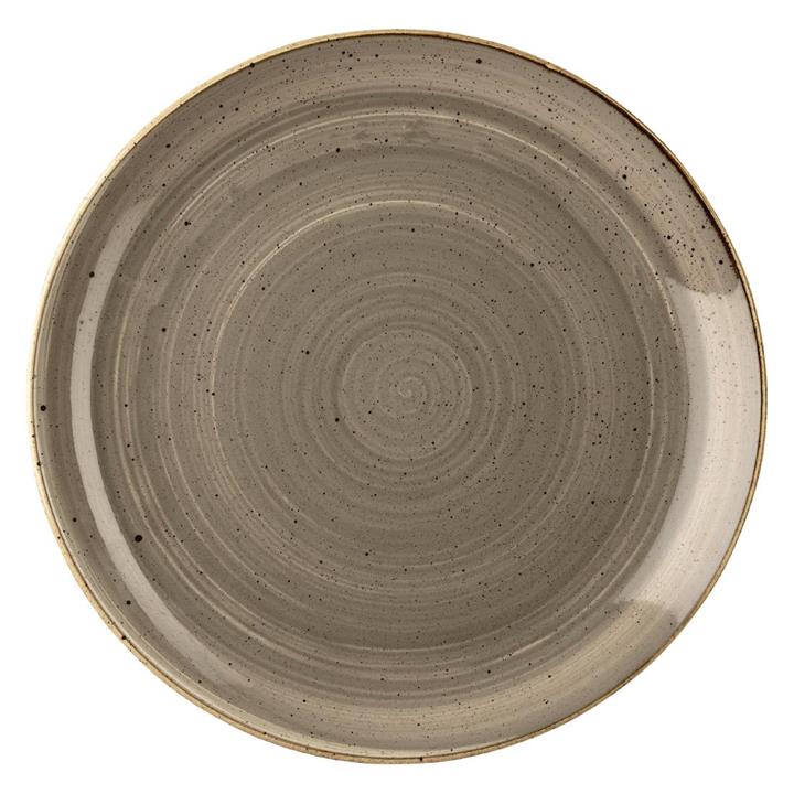 Pack of: 6 Churchill Stonecast Peppercorn Grey Round Coupe Plate 324mm