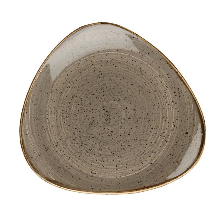 Pack of: 12 Churchill Stonecast Peppercorn Grey Triangular Plate 265mm