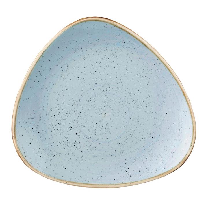 Pack of: 12 Churchill Stonecast Duck Egg Blue Triangular Plate 229mm