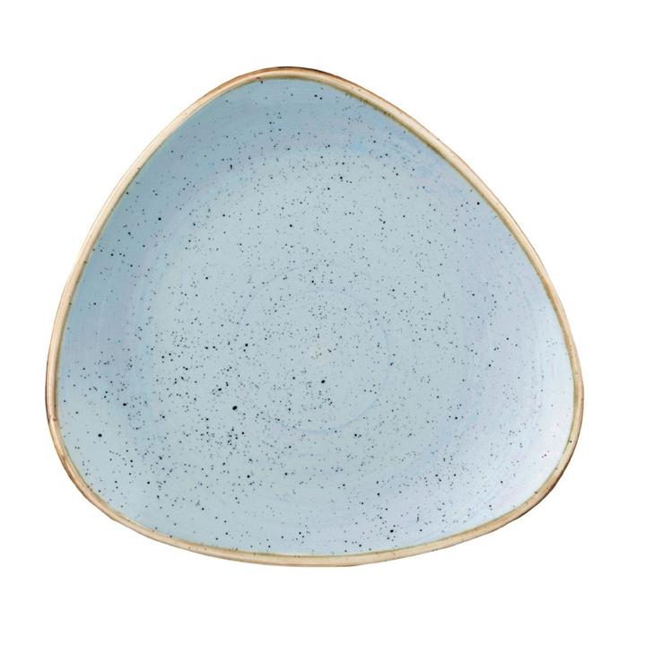 Pack of: 12 Churchill Stonecast Duck Egg Blue Triangular Plate 265mm