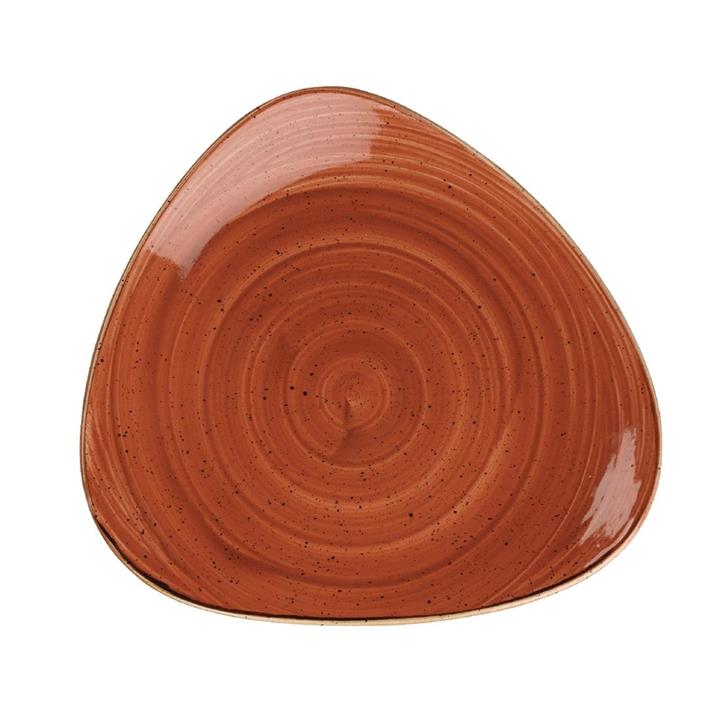 Pack of: 12 Churchill Stonecast Spiced Orange Triangular Plate 229mm