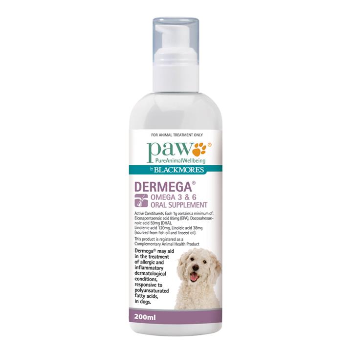 Paw by Blackmores Dermega Omega 3 & 6 200ml