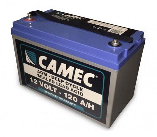 <p>Camec 120Amp Hour SLA AGM Battery, 26mth warranty</p>